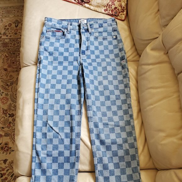 Tommy Hilfiger Straight Leg Checkered Jeans - Picture 1 of 6
